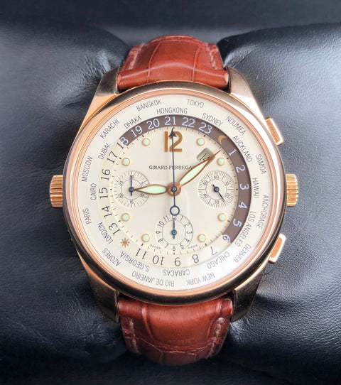 Girard Perregaux World Time Chronograph WW.TC 18K Rose Gold