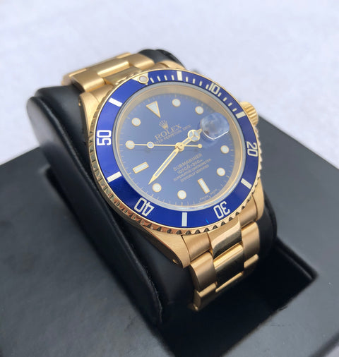 Rolex Submariner 16618 - 18K Yellow Gold - X Serial - 1991