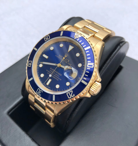 Rolex Submariner 16618 - 18K Yellow Gold - X Serial - 1991